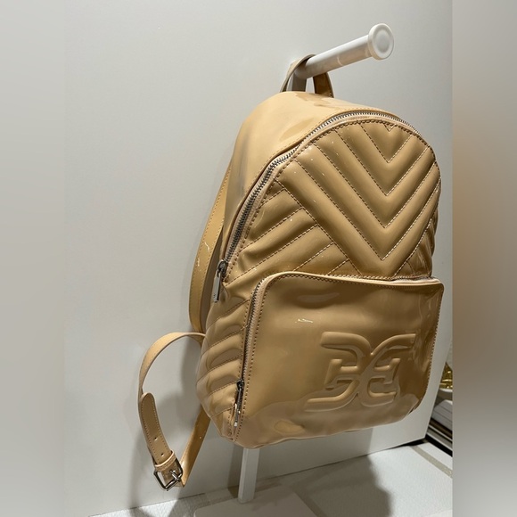 Tan  backpack patent leather Sam Edelman 12 high 8wide 5 deep main image 5